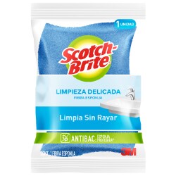 Product shot Fibra Esponja Azul Cero Rayas Scotch-Brite.

