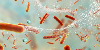 Bacterias flotando en agua contaminada de bañera, limpieza natural con Scotch-Brite.
